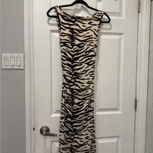 H&M Zebra Print Backless Dress